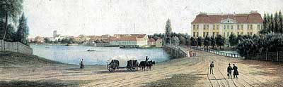 Ansicht von Köpenick mit Schloß, Gemälde von 1830