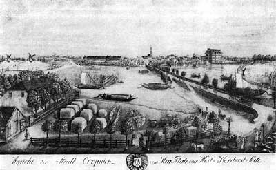 Ansicht der Stadt Köpenick mit Schloß 1810/1817